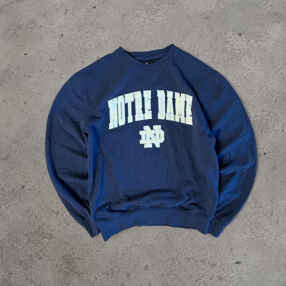 Notre Dame crewneck sweatshirt Spell Out Navy Blue Men’s Size Small